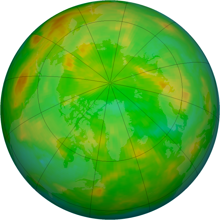 Arctic ozone map for 21 June 1983